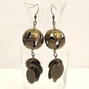 Handmade Bronzetone Metal Earrings
